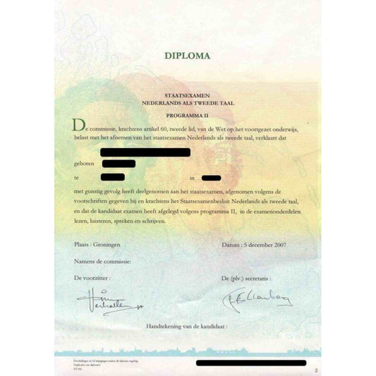 DIPLOMA – VERTALING